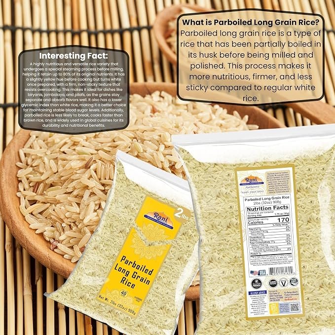 Rani Parboiled Long Grain Rice 32oz (2lbs) 908g ~ All Natural - Image 4