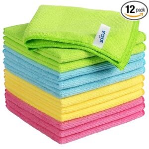 MR.SIGA Microfiber Cleaning Cloths, Streak Free Microfiber Towels, 12 Pack